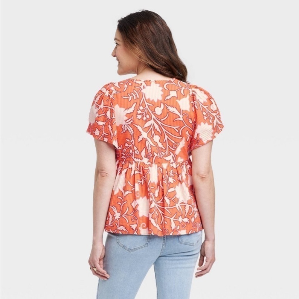 Women's Flutter Short Sleeve Top - Knox
Rose™m Orange Floral M - Picture 2 of 4